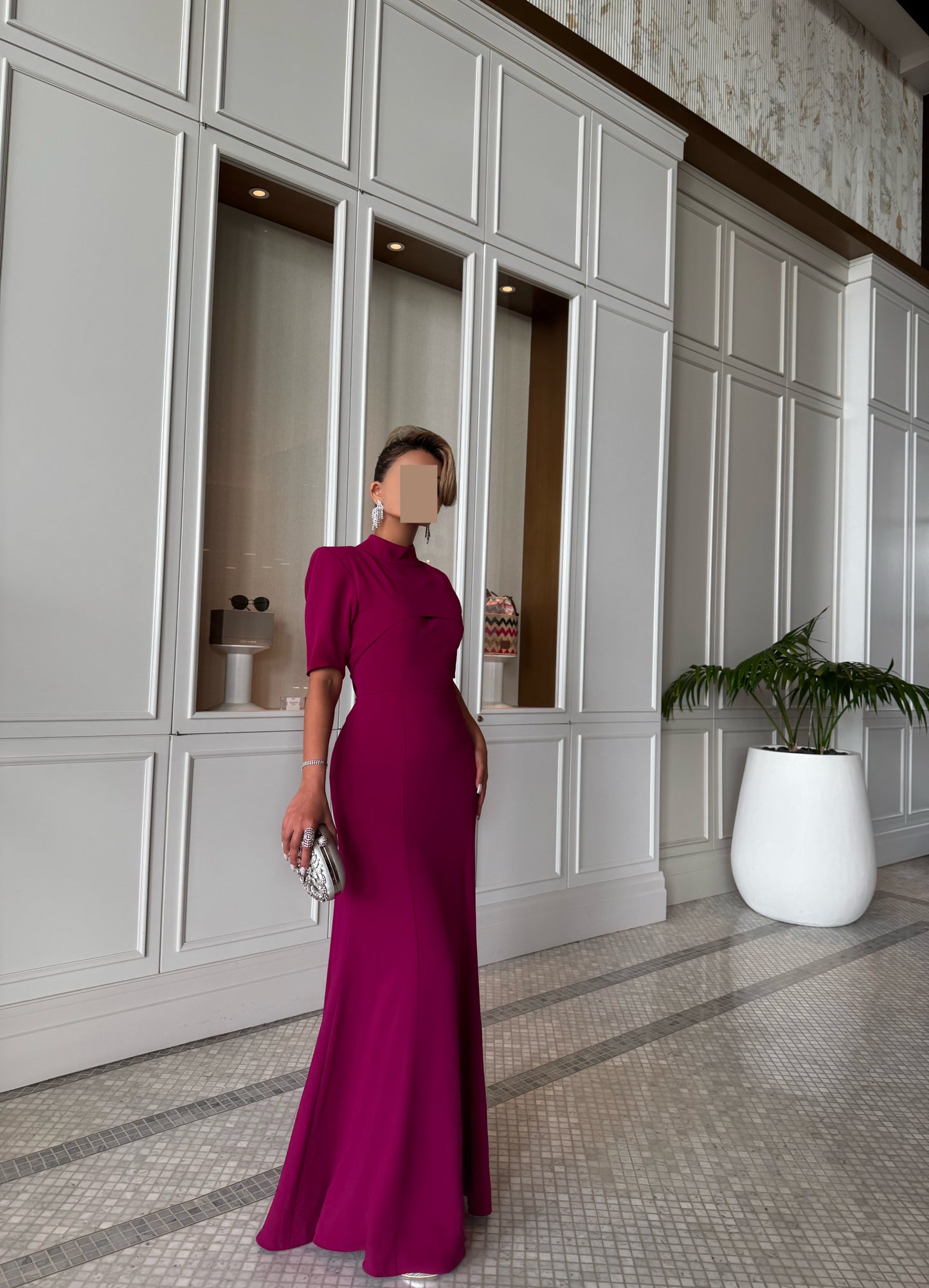 PINK SEMI FIT LAYERED PANELLED DRESS